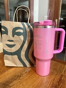 Stanley x Starbucks Exclusive 2024 Pink 40oz Tumbler NEW! In Hand! Quick Ship!?