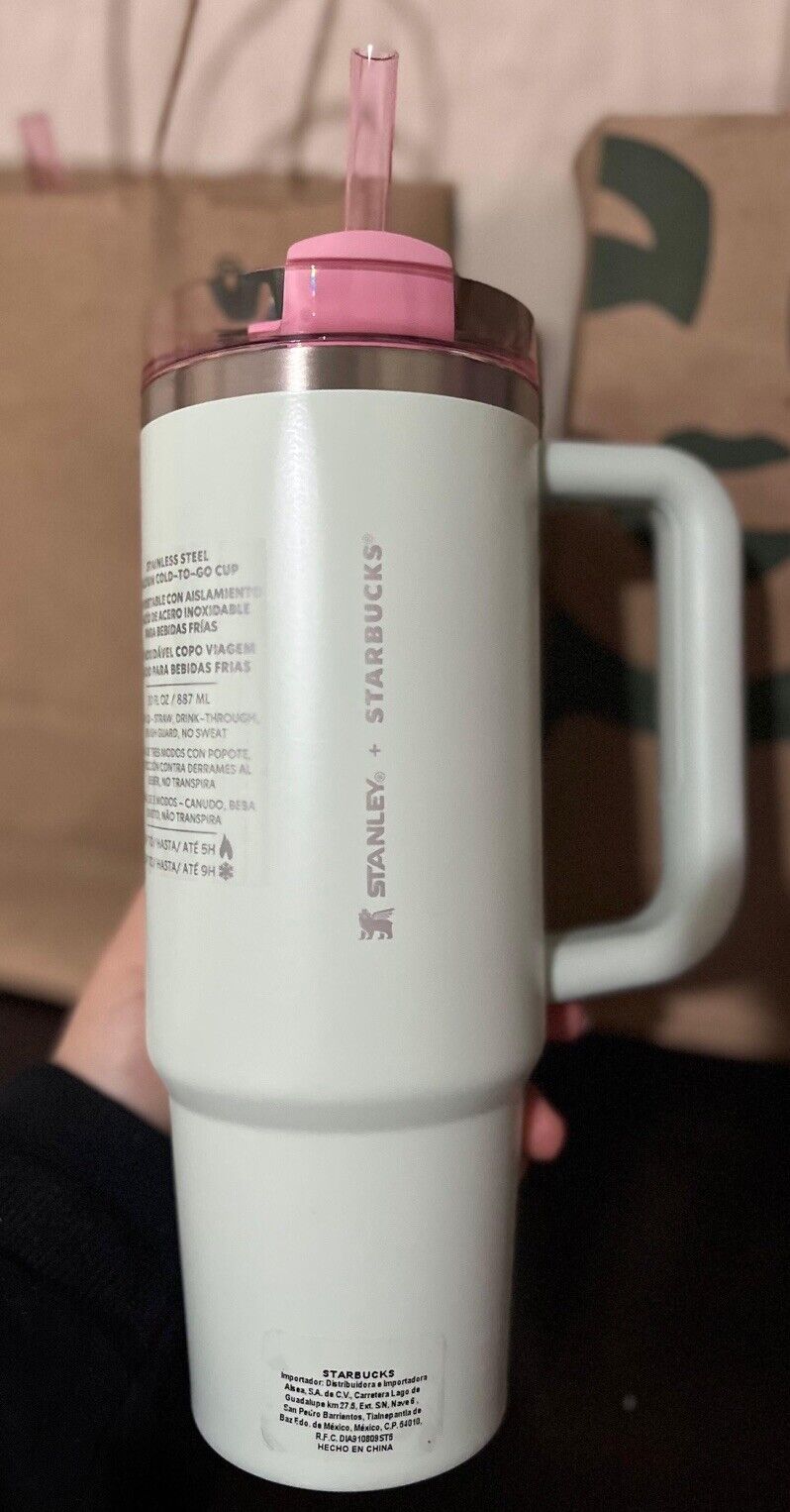 Starbucks Stanley Mexico 2 Tone Mint Pink Limited Edition New Quencher 30 oz NWT - Sold on eBay December 12th, 2024 for $127.99