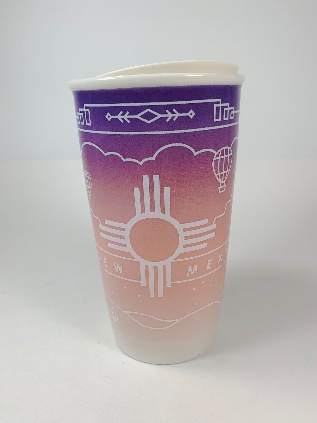2016 Starbucks New Mexico Ceramic Tumbler w/Lid 12 oz Purple Ombre Travel Coffee - Sold on eBay January 29th, 2025 for $224.99