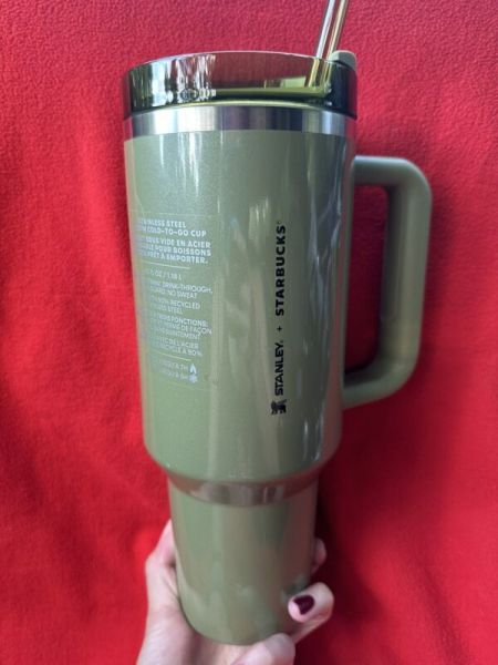 Starbucks Olive Green Pearl Stanley40oz Tumbler Glitter *FALL 2024EXCLUSIVE* - Sold on eBay October 14th, 2024 for $95.95