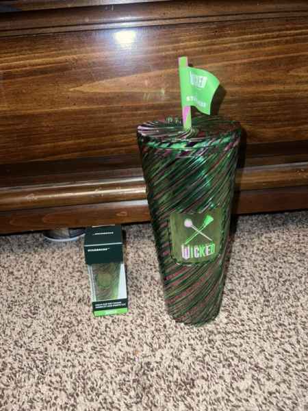 New  Starbucks Wicked 24 oz Cold Cup Pink And Green Swirl - Sold on eBay November 3rd, 2024 for $110.00
