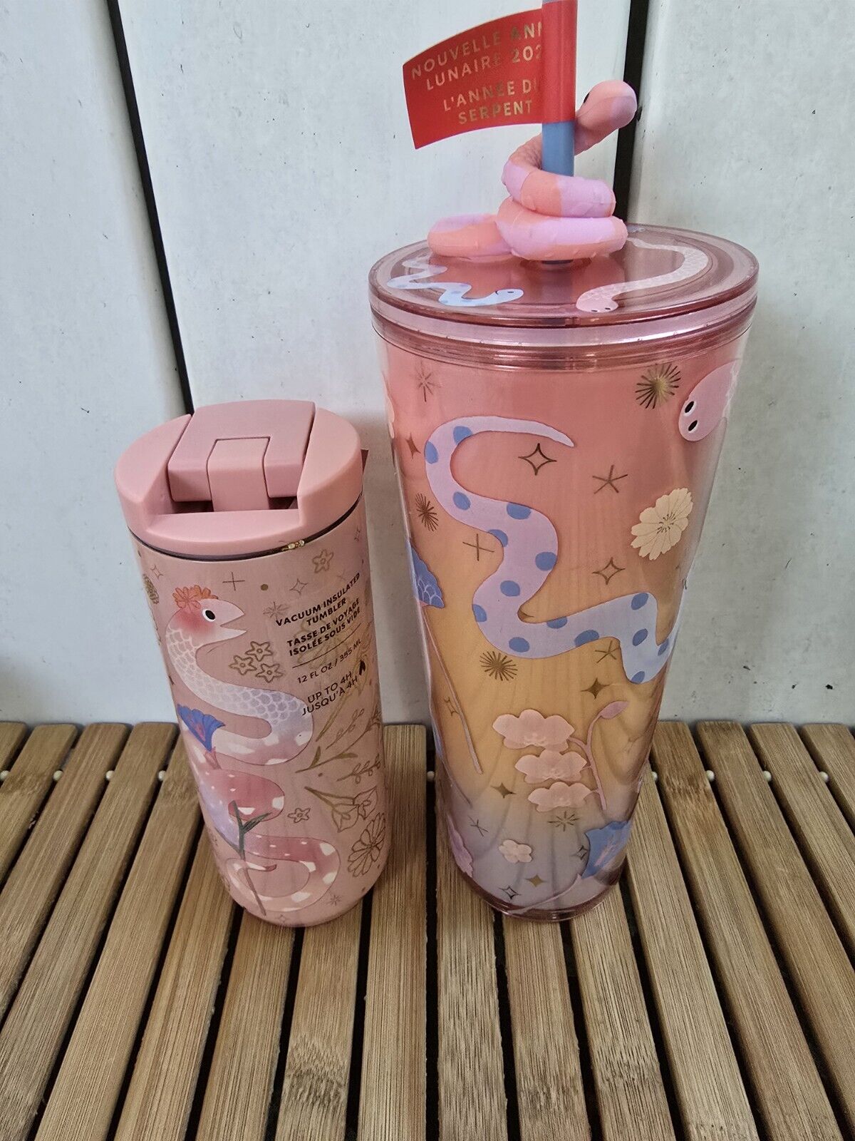 New STARBUCKS LUNAR NEW YEAR WINTER 2025 Set of 2 Tumblers Coffee Snake - Sold on eBay January 5th, 2025 for $99.99