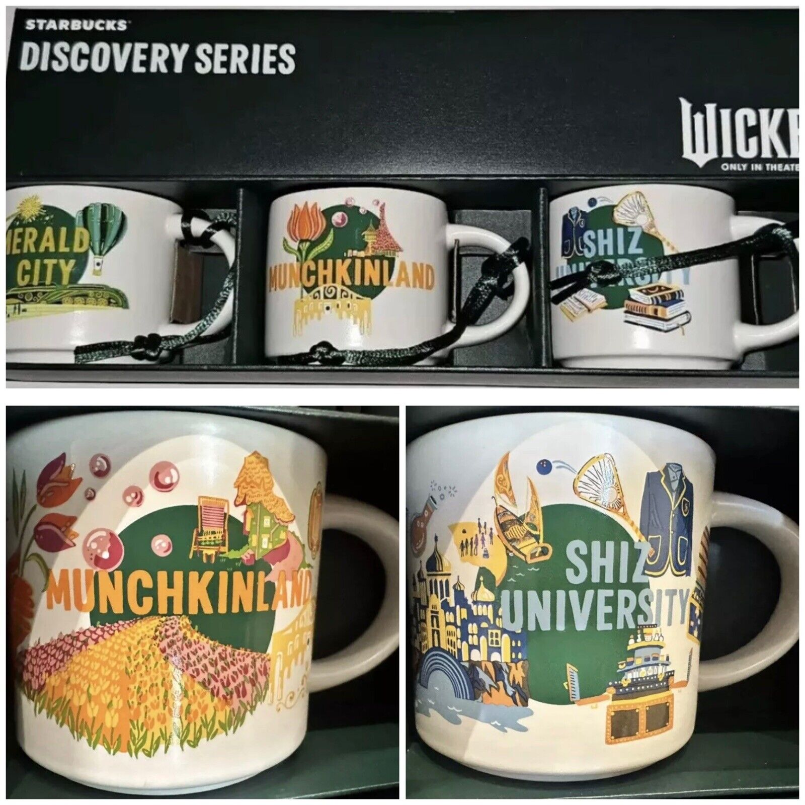 Wicked Starbucks Discovery Series Lot Mini Mug Set  Shiz Universit Munchkin Land - Sold on eBay December 28th, 2024 for $179.99