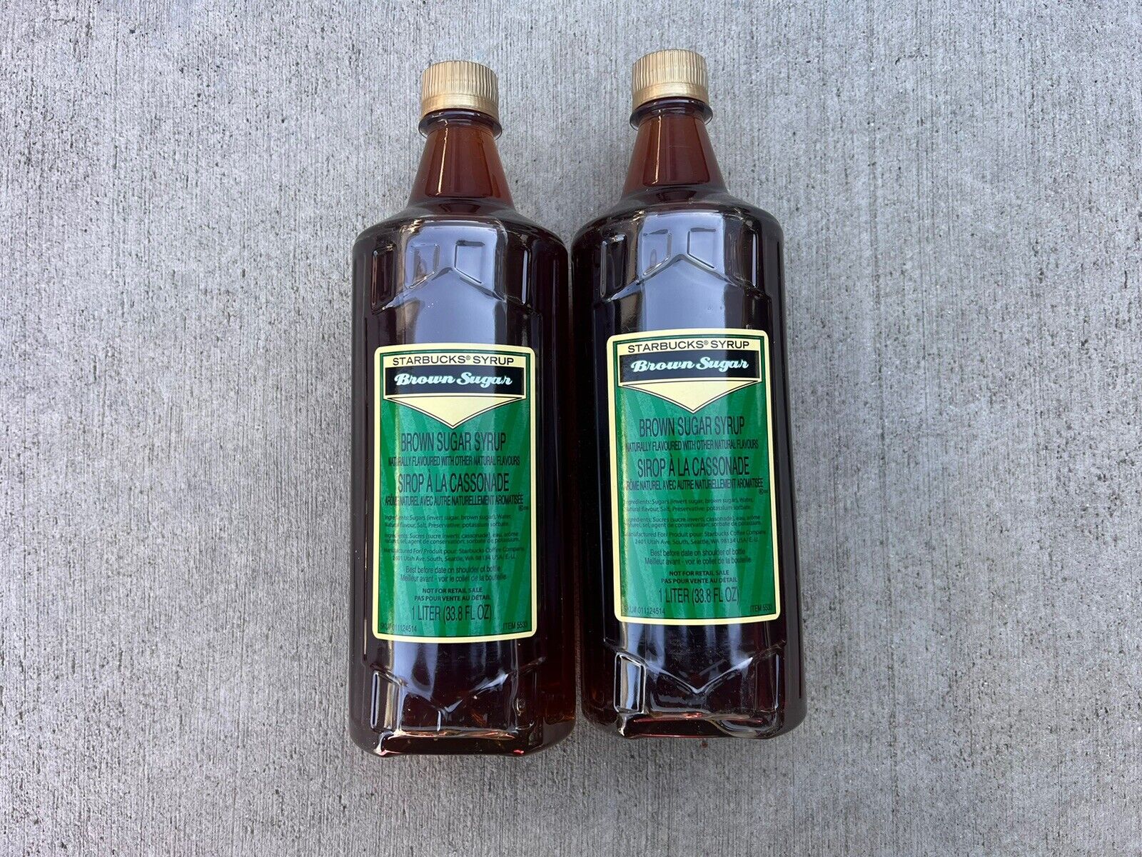 Starbucks Brown Sugar Syrup. 1 Liter (2 Bottles) sealed bottle  BB 5-25 - Sold on eBay January 16th, 2025 for $89.99