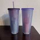 NWT Starbucks 2022 Korea Sakura Pink Cherry Blossom & Purple Beam Studded Set - Sold on eBay May 9th, 2024 for $139.99