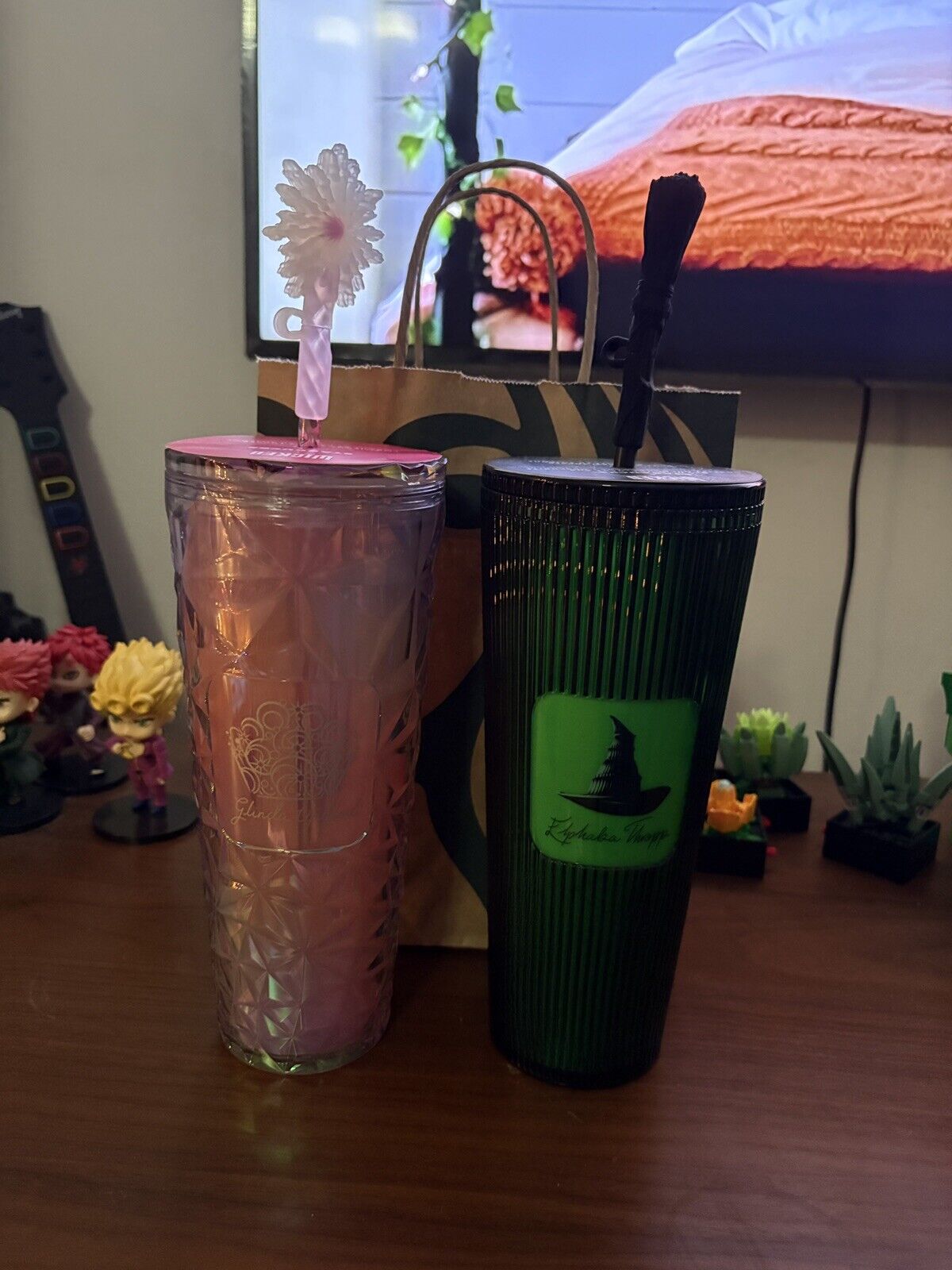 Bundled Starbucks Wicked Glinda Pink & Elphaba Green Tumblers. Brand New - Sold on eBay December 18th, 2024 for $125.00