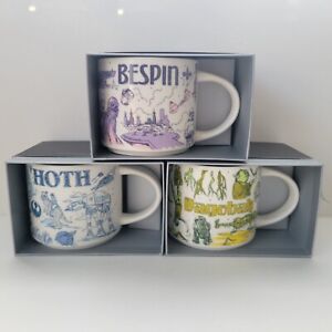 All 3 Starbucks 2020 NWT Disney Star Wars BTS Mugs Bespin Hoth Dagobah Original! - Sold on eBay February 8th, 2024 for $495.00