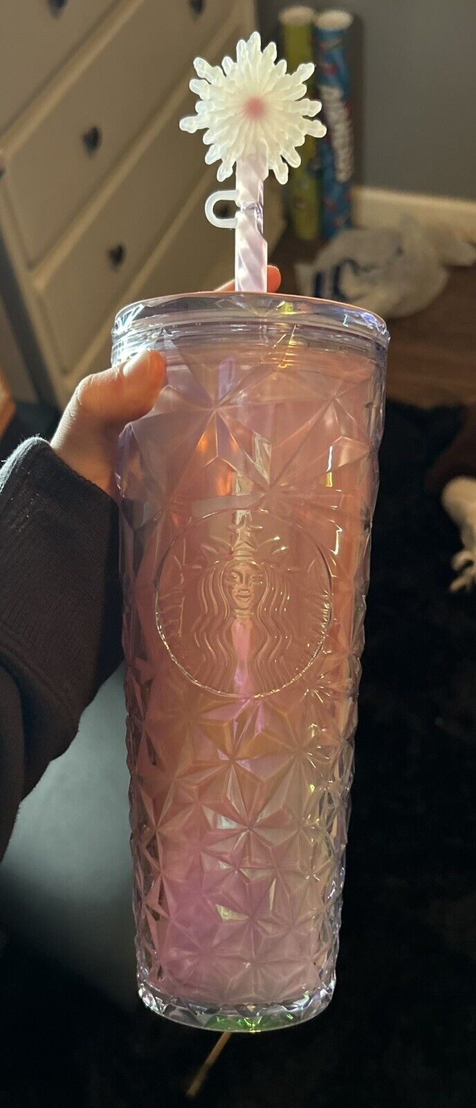STARBUCKS WICKED GLINDA PINK PRISM COLD CUP 24 oz WAND STRAW TOPPER & KEYCHAIN - Sold on eBay February 4th, 2025 for $150.00
