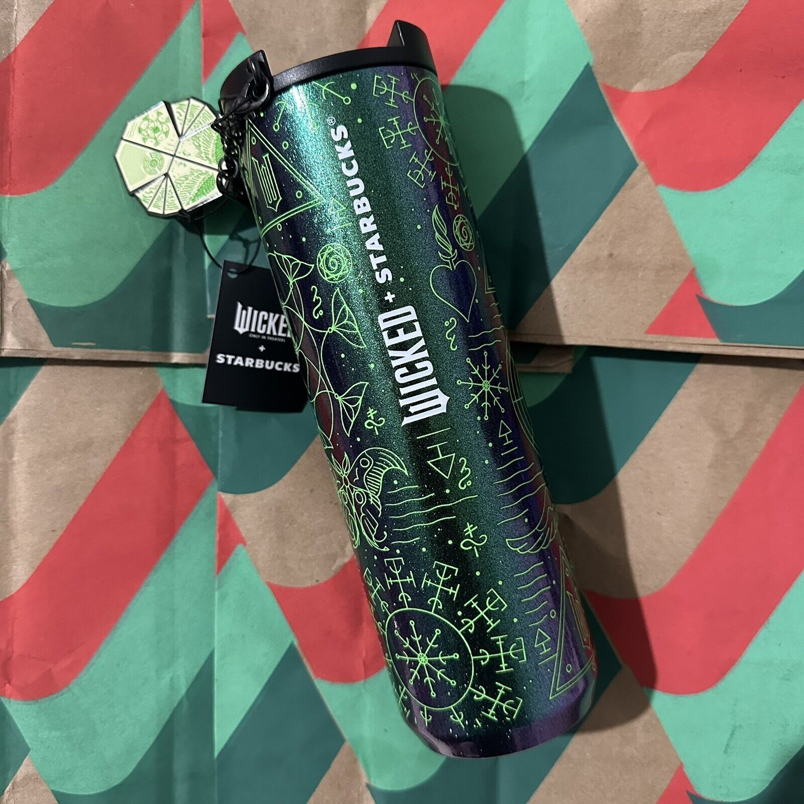 Starbucks Wicked Elphaba Glow In The Dark Tumbler 16 Oz W/ Lid & Charm - Sold on eBay December 19th, 2024 for $84.95