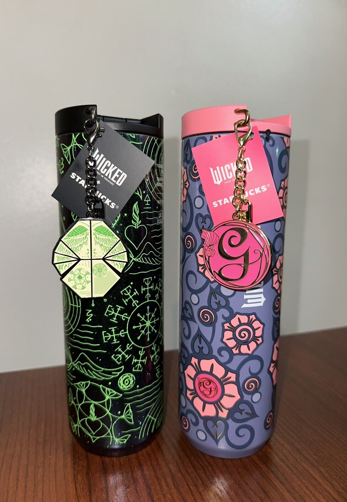 2024 Starbucks Glinda & Elphaba Stainless Steel Tumblers with Charms (16oz) NEW - Sold on eBay January 2nd, 2025 for $160.00