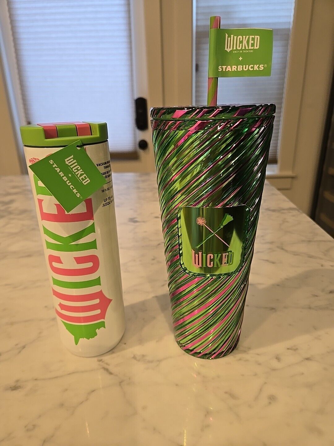 Limited Edition 2024 Starbucks Wicked  Travel cups set - Sold on eBay December 16th, 2024 for $120.00