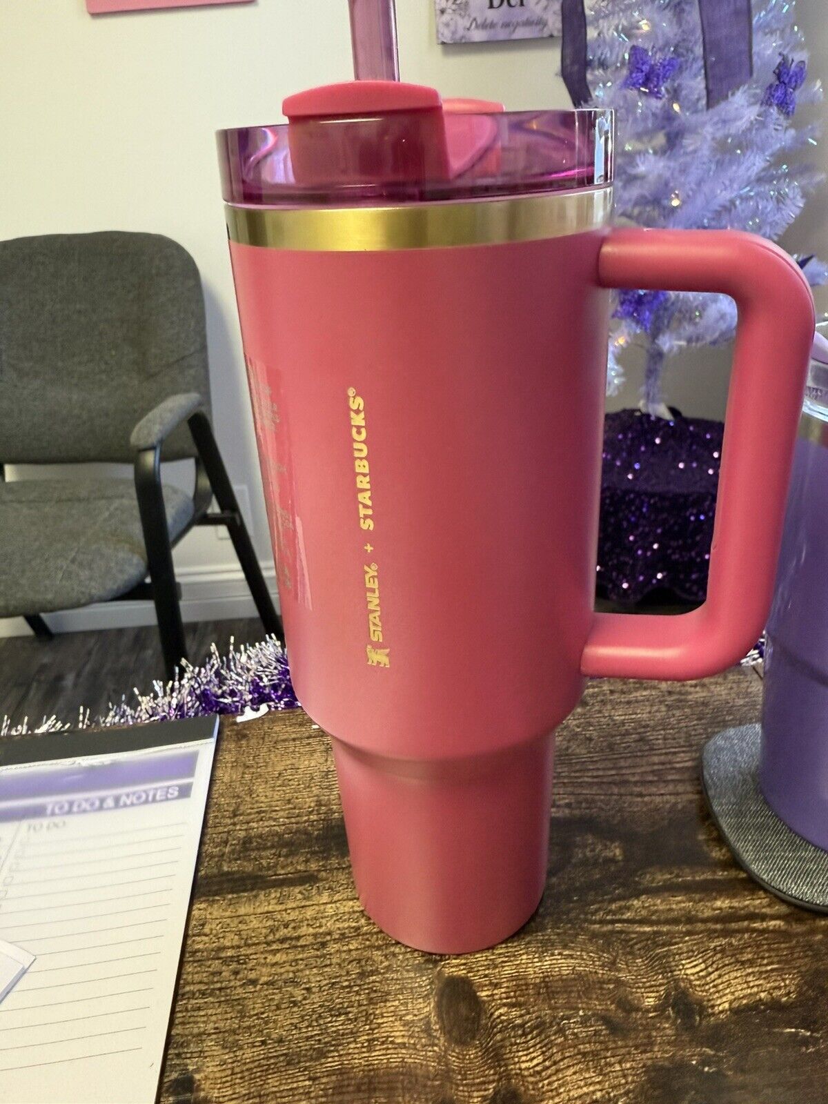 2024 Starbucks Stanley Cup Holiday Tumbler 40 oz Winter Pink Brand New Release - Sold on eBay January 18th, 2025 for $70.00