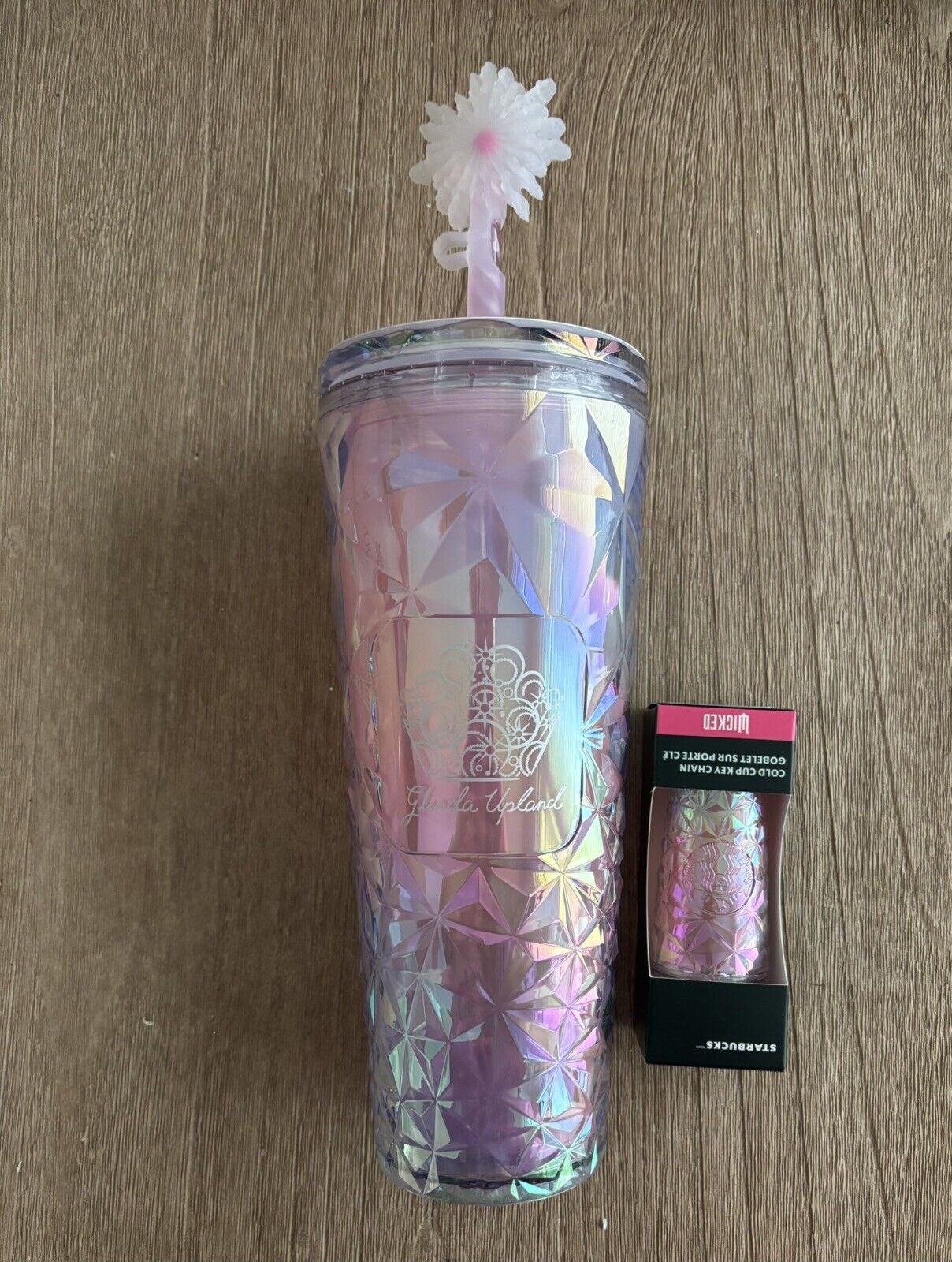 STARBUCKS Wicked Pink Crystal Glinda Cold Shimmer Cup & Keychain NWT 2024 - Sold on eBay December 19th, 2024 for $110.00