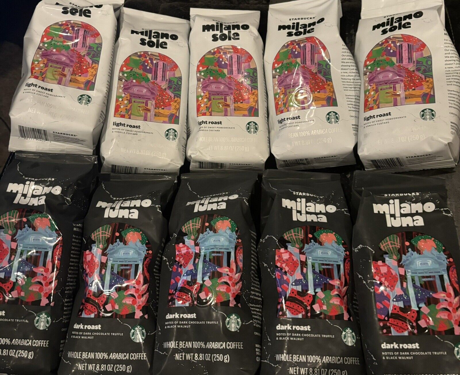 Starbucks 2024 Milano Sole + Milano Luna—Whole Bean Coffee RARE— 10 Bags! Rare! - Sold on eBay February 25th, 2025 for $79.99