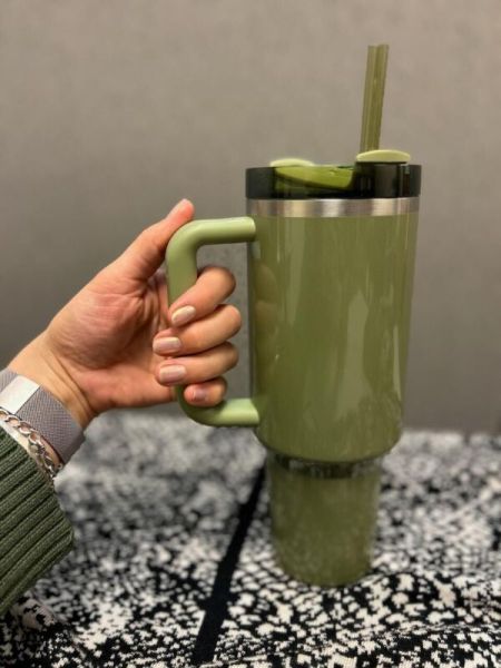 New Fall 2024 Exclusive Starbucks X Stanley Olive Green Pearl 40 oz Tumbler - Sold on eBay October 23rd, 2024 for $90.00