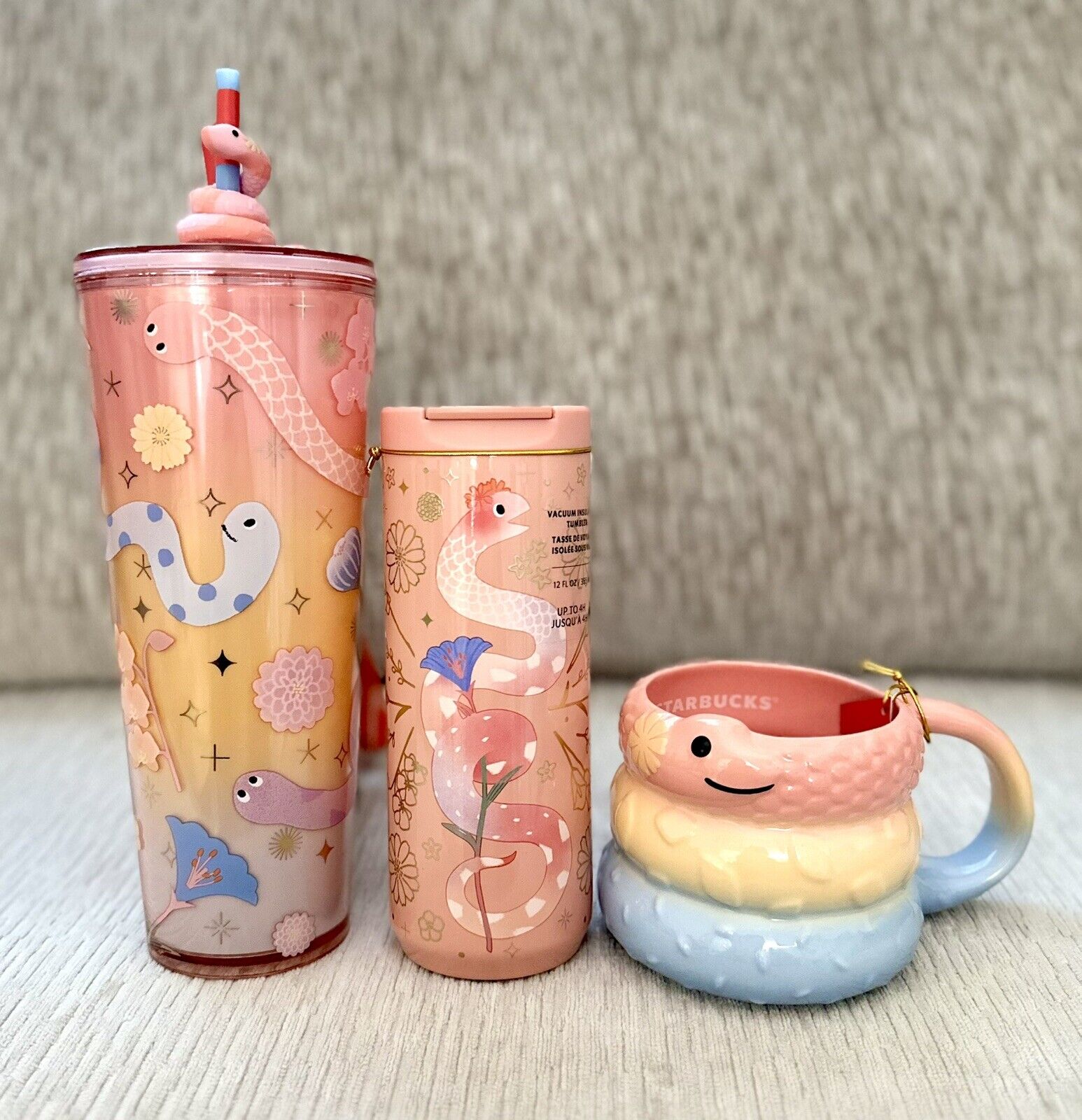 2025 Starbucks Lunar New Year of the Snake Tumbler Mug FULL 3 Piece Set NEW ? - Sold on eBay March 17th, 2025 for $134.95
