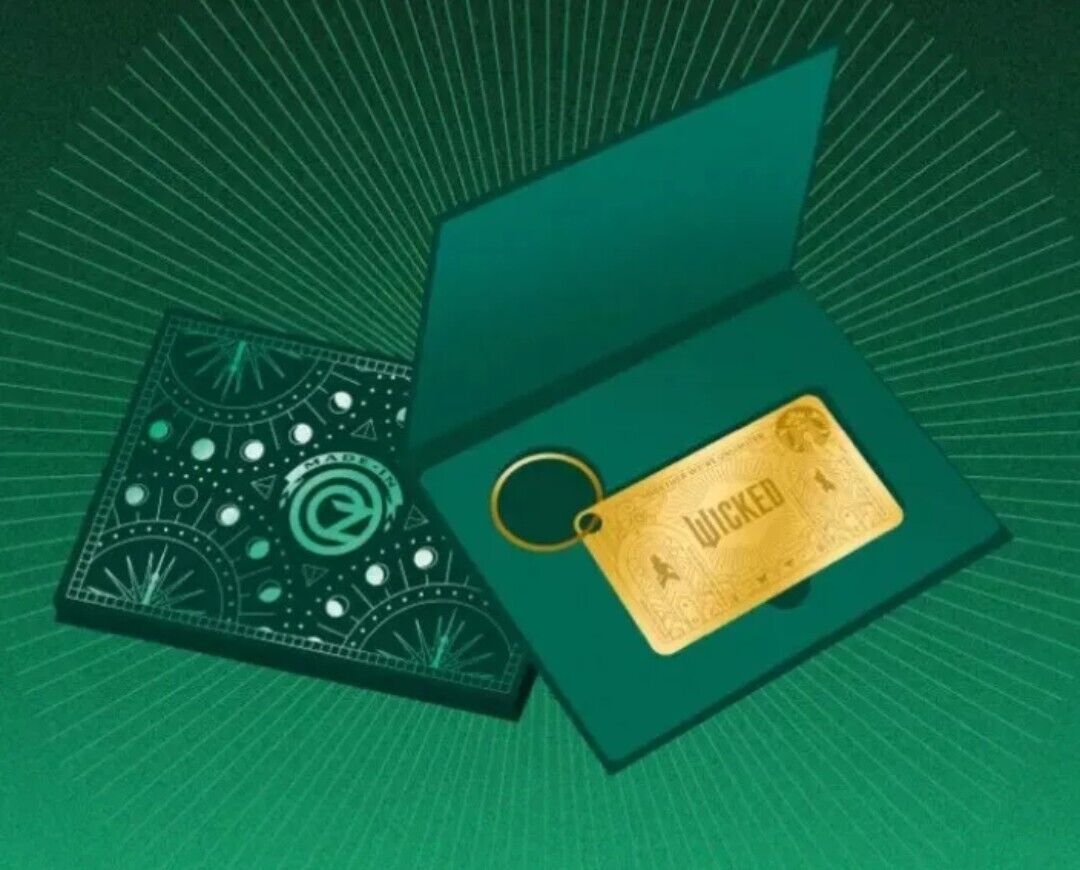 Limited Edition Starbucks WICKED Gold Metal Gift Card New Keychain Loaded $50 GC - Sold on eBay December 12th, 2024 for $89.00
