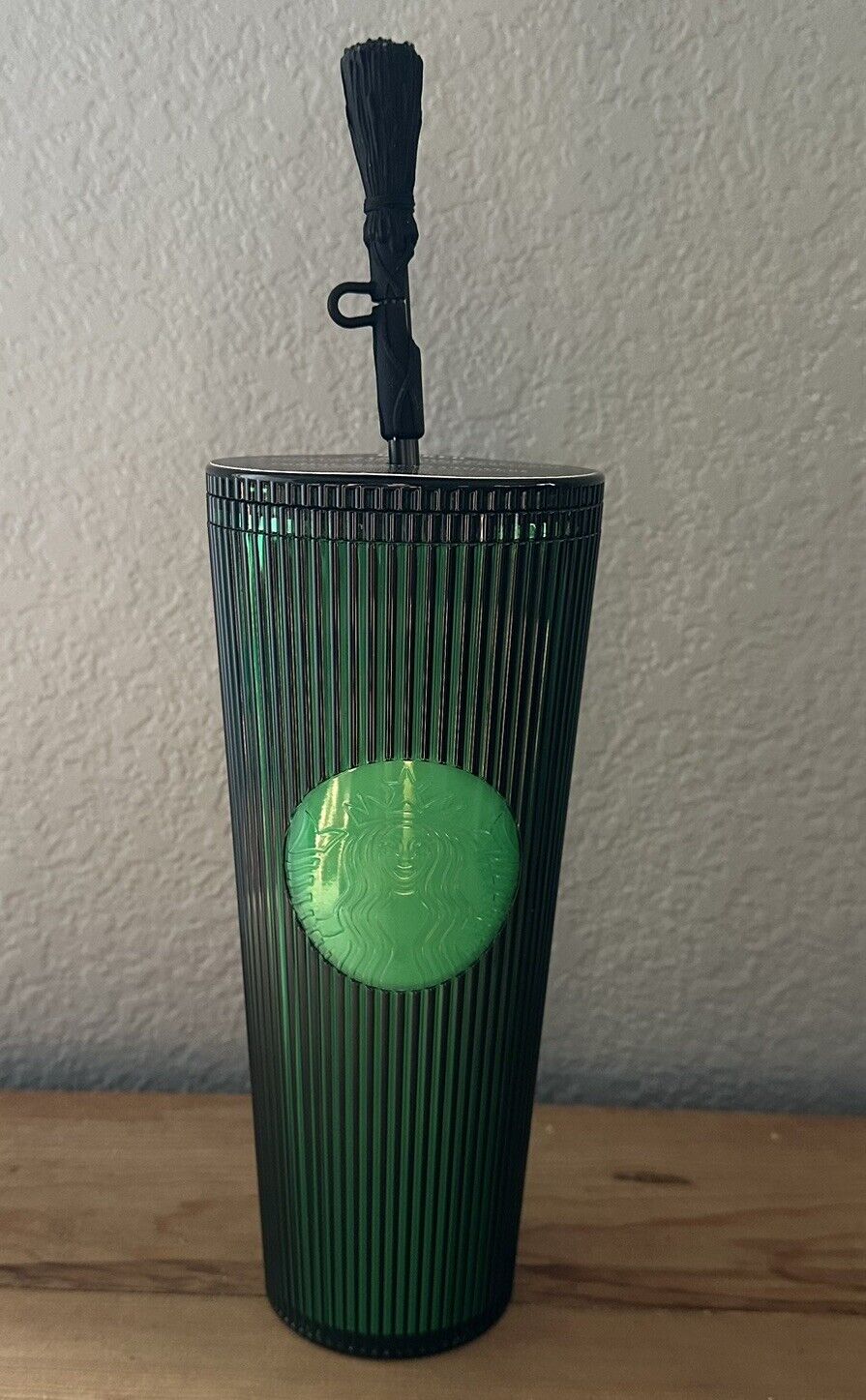 Starbucks Wicked 24oz. Cup Tumbler Emerald Glow in Dark Elphaba w/ Broom NEW - Sold on eBay January 4th, 2025 for $65.00