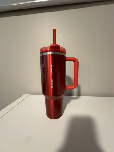 Stanley x Starbucks Holiday Red  40oz Tumbler Cup - 2023 Limited Edition - Sold on eBay February 13th, 2024 for $168.50 (10 bids) 