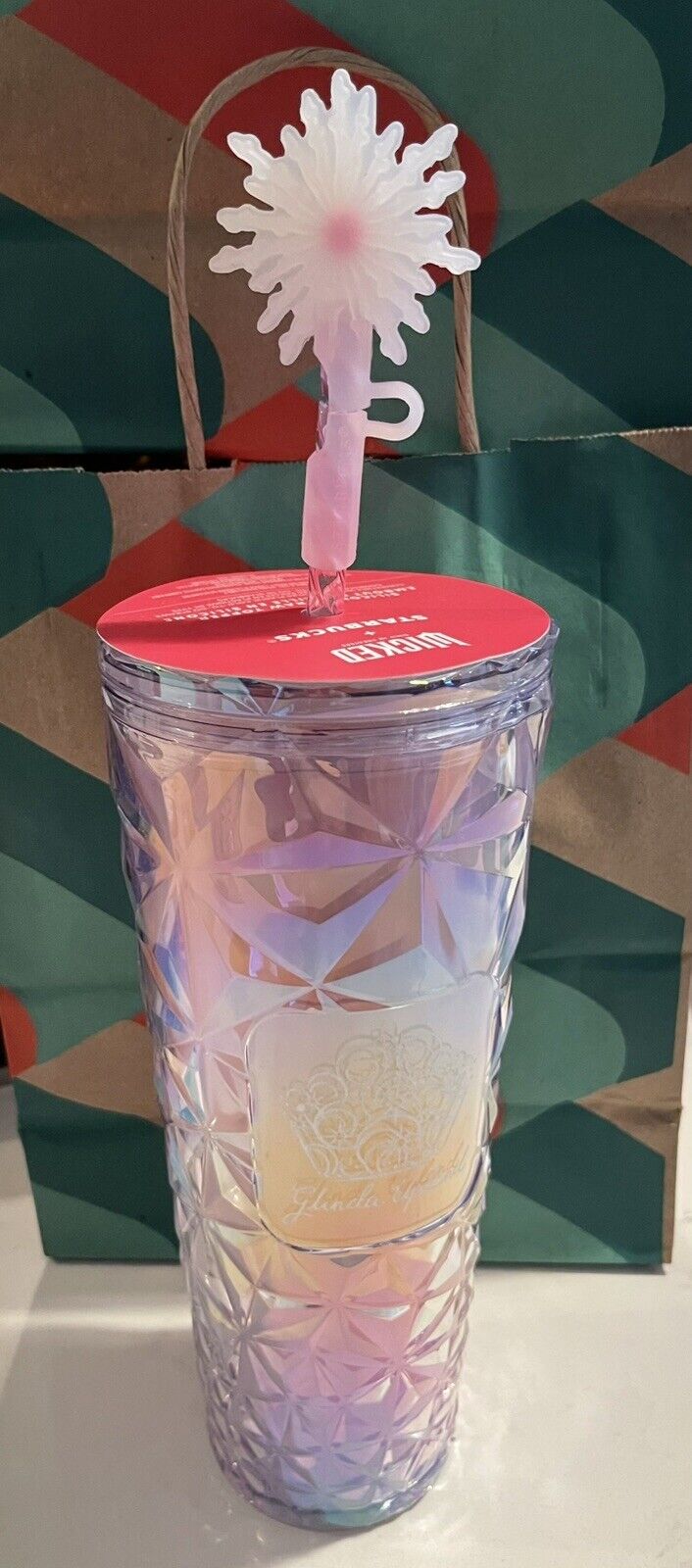 Starbucks Venti Wicked Tumbler 24 Oz. Glenda Prism Wand Straw - Sold on eBay December 17th, 2024 for $84.99