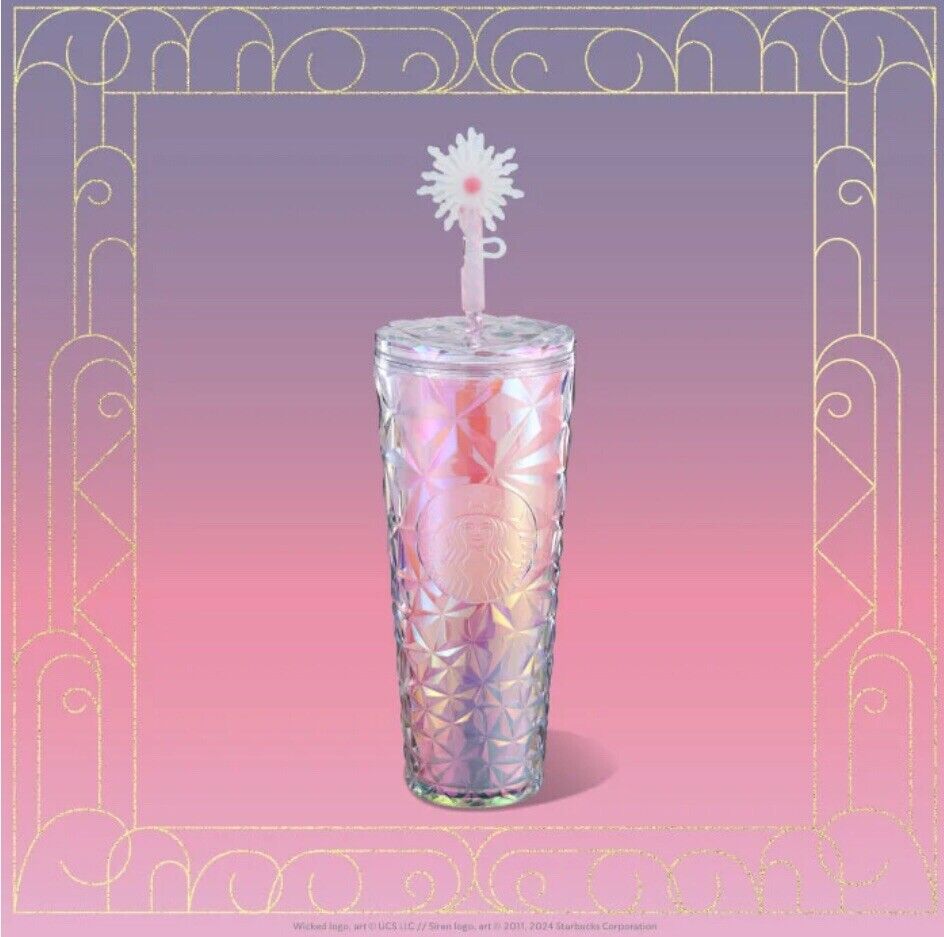 Starbucks Exclusive  WICKED Glinda pink 24 oz Cold Cup tumbler with Wand Topper - Sold on eBay February 10th, 2025 for $159.99