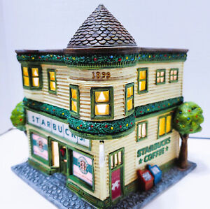 Vintage Starbucks 1998 Original Lighted Neighborhood Store Christmas House EUC - Sold on eBay November 5th, 2023 for $139.95