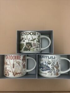 Starbucks Star Wars Mug Set Batuu Endor Tatooine Been There Series 2021 NIB 14oz - Sold on eBay August 26th, 2023 for $140.00