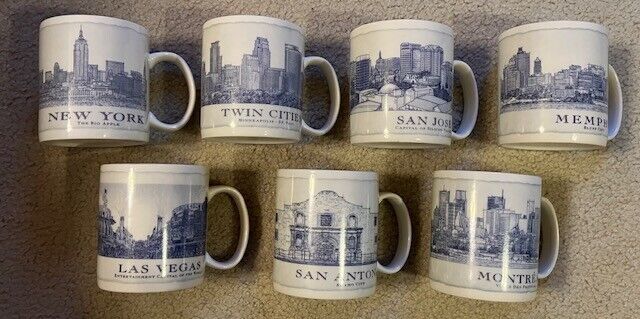 COLLECTION OF 7 STARBUCKS 2007-8 CITY ARCHITECTURE SERIES 18OZ. MUGS GREAT COND. - Sold on eBay January 4th, 2025 for $15.50 (4 bids) 
