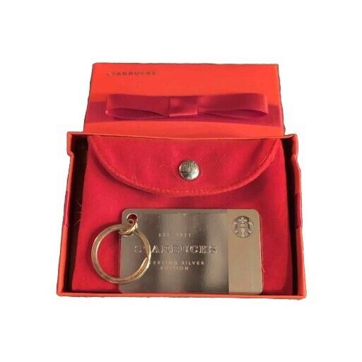 2014 LIMITED EDITION STERLING SILVER STARBUCKS CARD - GIFT BOX and VELVET POUCH - Sold on eBay October 9th, 2024 for $134.99