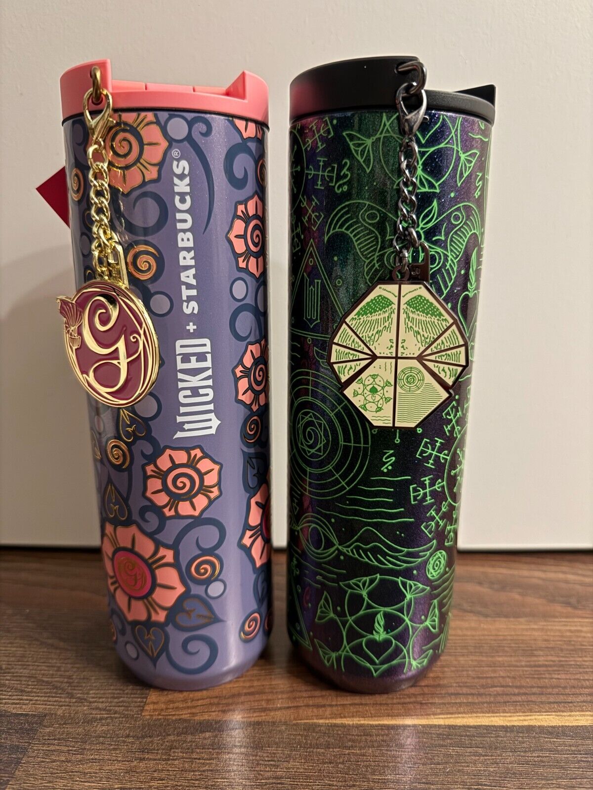 Starbucks Wicked NEW Glinda AND Elphaba Insulated Tumblers with Keychains - Sold on eBay November 24th, 2024 for $125.00