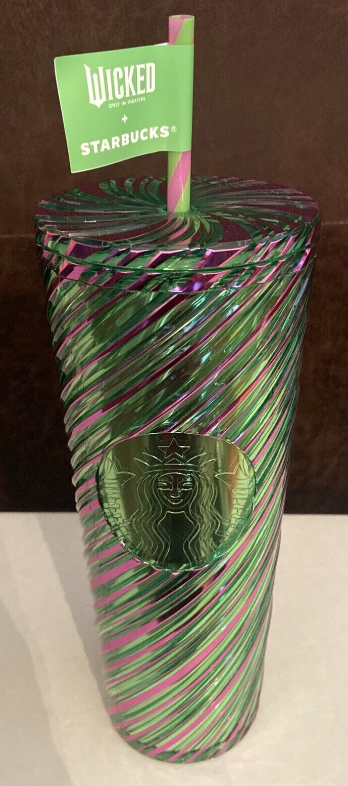 Starbucks Wicked 24oz. Cold Cup Pink and Green Swirl Tumbler New Release IN HAND - Sold on eBay January 10th, 2025 for $100.00