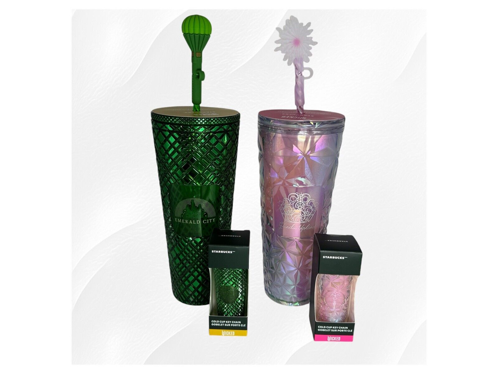 2024 Starbucks WICKED Glinda & Emerald City Tumbler & Keychain Set Of 4 - Sold on eBay November 21st, 2024 for $179.99