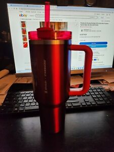 Starbucks Stanley Holiday 2023 40oz Red Tumbler NEW - Sold on eBay December 19th, 2023 for $180.00 (3 bids) 