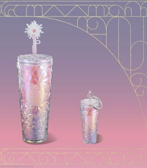 NEW Starbucks Wicked Glinda Prism Cold Cup Wand Straw Topper & Matching Keychain - Sold on eBay December 15th, 2024 for $99.00