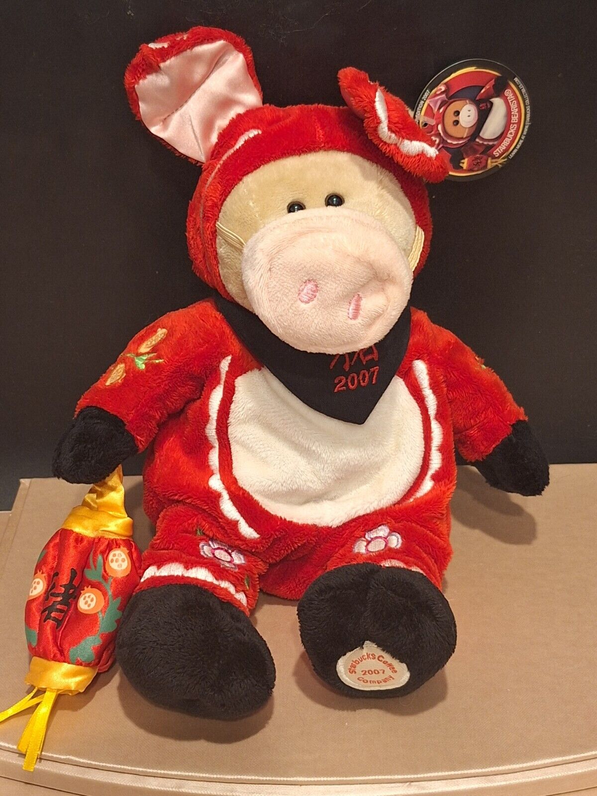 Starbucks Bearista Bear 2007 Chinese New Year of the PIG 56th Edition w/Tag - Sold on eBay February 17th, 2025 for $75.00