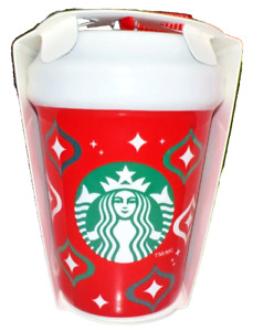 2023 Starbucks Holiday Red Cup Ceramic Christmas Tree Ornament 2.5