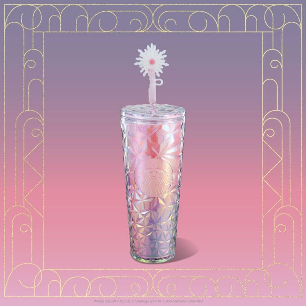 Starbucks Wicked Glinda Tumbler With Magic Wand Topper 24oz Venti Pink Gift New - Sold on eBay December 6th, 2024 for $99.88