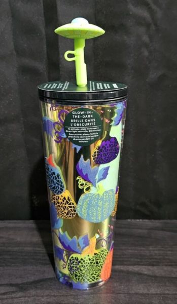 Starbucks Halloween 2024 UFO Straw Top Pumpkin 24 Oz GITD Cold Cup X2 - Sold on eBay September 15th, 2024 for $94.99