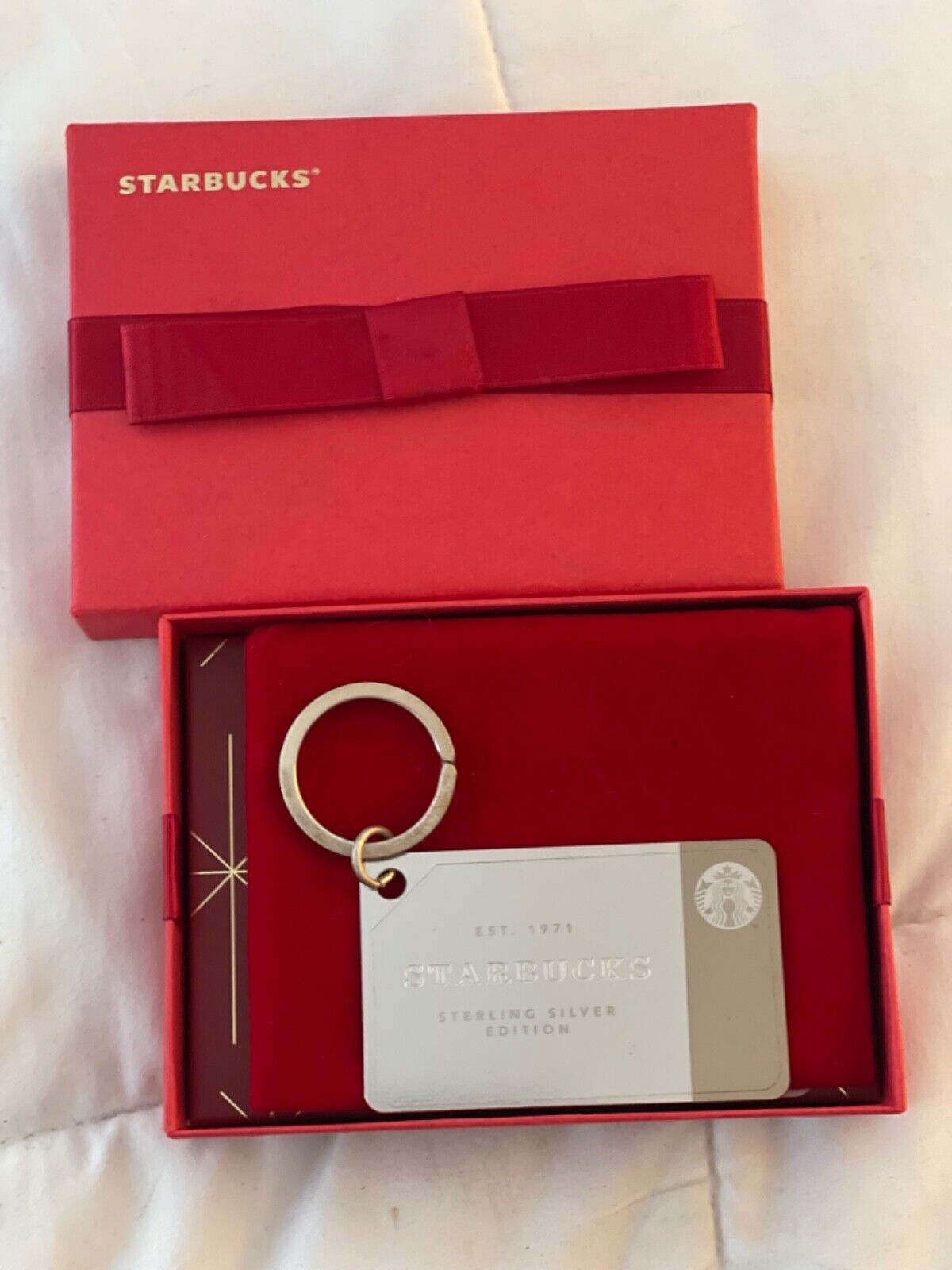 Starbucks 2014 Limited Edition .925 Sterling Silver Keychain Gift Card - $0 Bal - Sold on eBay November 16th, 2024 for $199.00