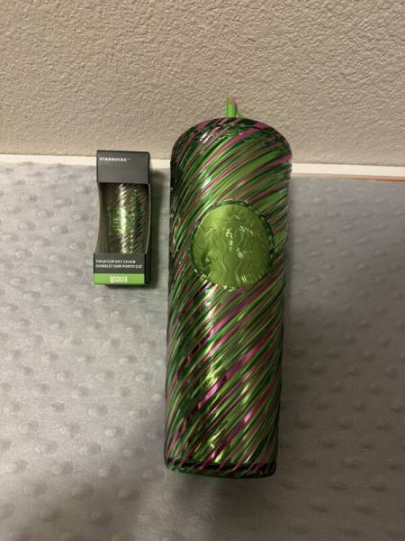 New  Wicked 24oz. Cold Cup Pink and Green Swirl Tumbler + Mini Keychain! - Sold on eBay November 3rd, 2024 for $115.00 (1 bids) 