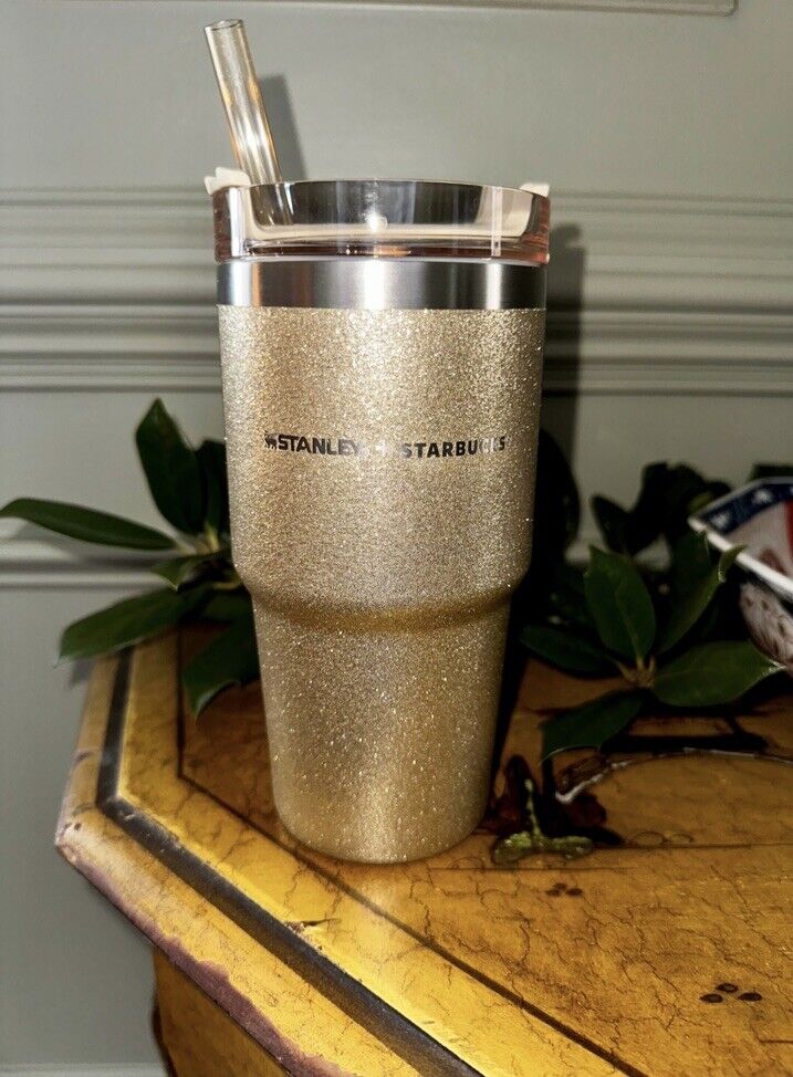 Rare Korea Stanley + Starbucks Sparkly Gold 20 Oz - Sold on eBay March 8th, 2025 for $90.00