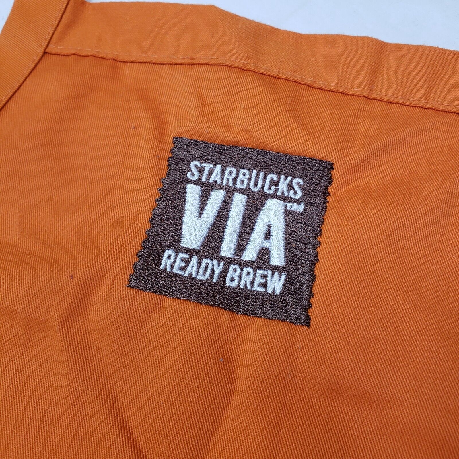 Rare Starbucks Apron Orange Via Ready Brew Logo Vintage Collectible Pockets - Sold on eBay January 9th, 2025 for $75.00