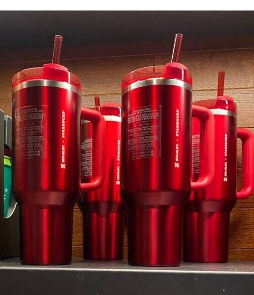 NEW Starbucks X Stanley Holiday 2023 Red Stainless Steel Hot/Cold Tumbler, 40oz - Sold on eBay March 3rd, 2025 for $99.00