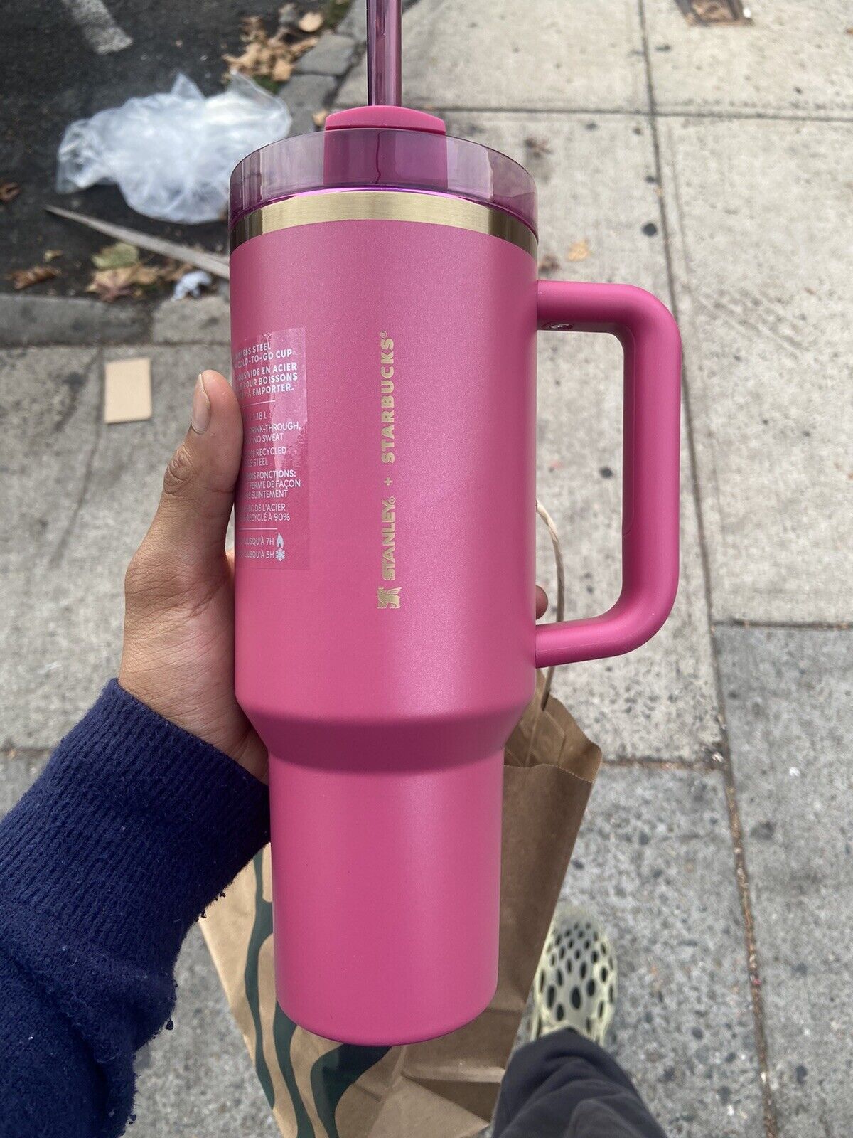 Stanley Starbucks Exclusive Berry Pink Glitter 40oz Tumbler Brand New In Hand - Sold on eBay December 30th, 2024 for $79.85
