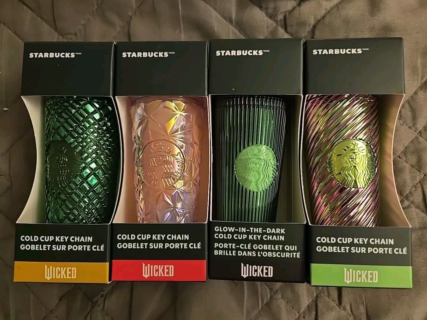 New Set Of 4 Starbucks Wicked Cold Cup Keychain Elphaba Glinda Keychains 2024 - Sold on eBay January 19th, 2025 for $120.00