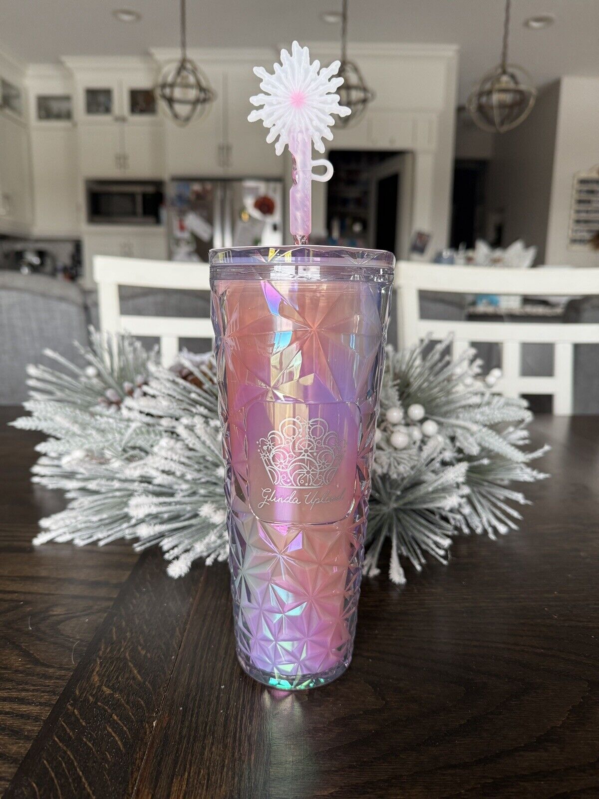 Starbucks Wicked Glinda Tumbler Venti 24 Oz Pink Cold Cup Prism Wand Straw USA - Sold on eBay December 5th, 2024 for $85.00