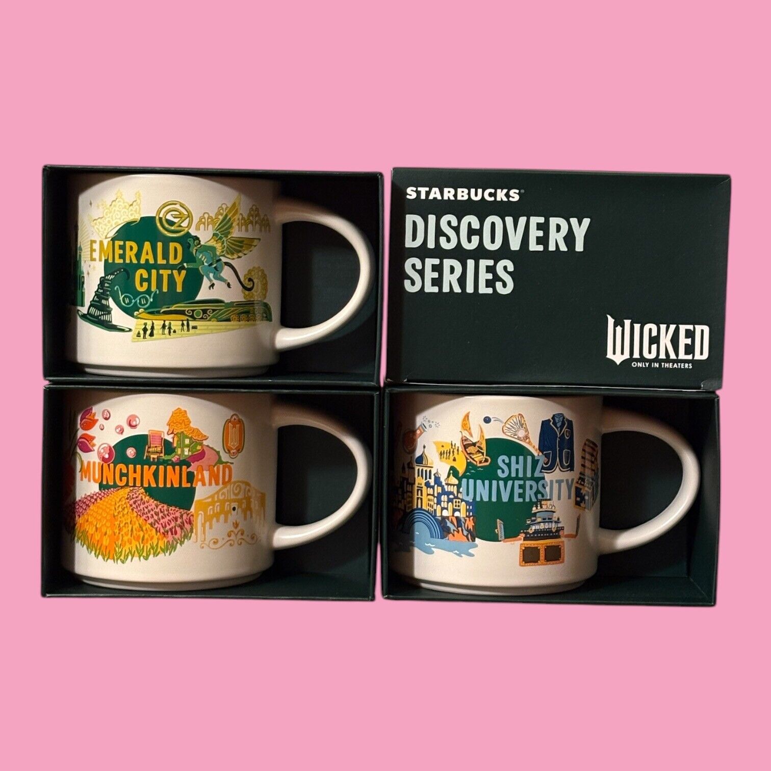 2024 Universal Studios Exclusive Starbucks Wicked Discovery Series Set of 3 Mugs - Sold on eBay December 5th, 2024 for $179.99