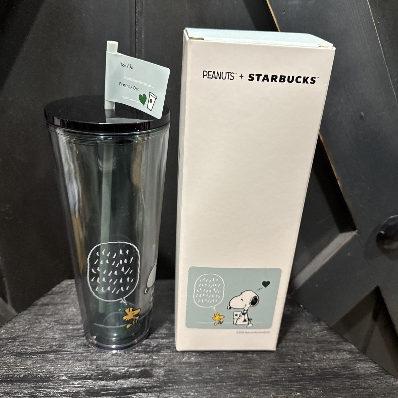 Starbucks x Peanuts 2025 Snoopy Woodstock Love Acrylic Cold Cup Tumbler 24oz NEW - Sold on eBay April 1st, 2025 for $59.99