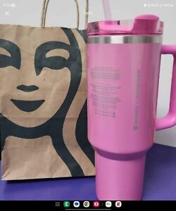 Stanley x Starbucks pink exclusive 40oz tumbler New - Sold on eBay January 26th, 2024 for $231.00 (42 bids) 