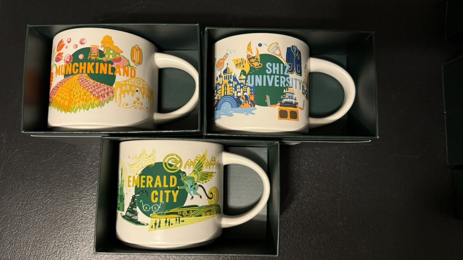 Universal Studios Starbucks Wicked Discovery Series 3 Mug Set Emerald City, Shiz - Sold on eBay November 18th, 2024 for $153.00